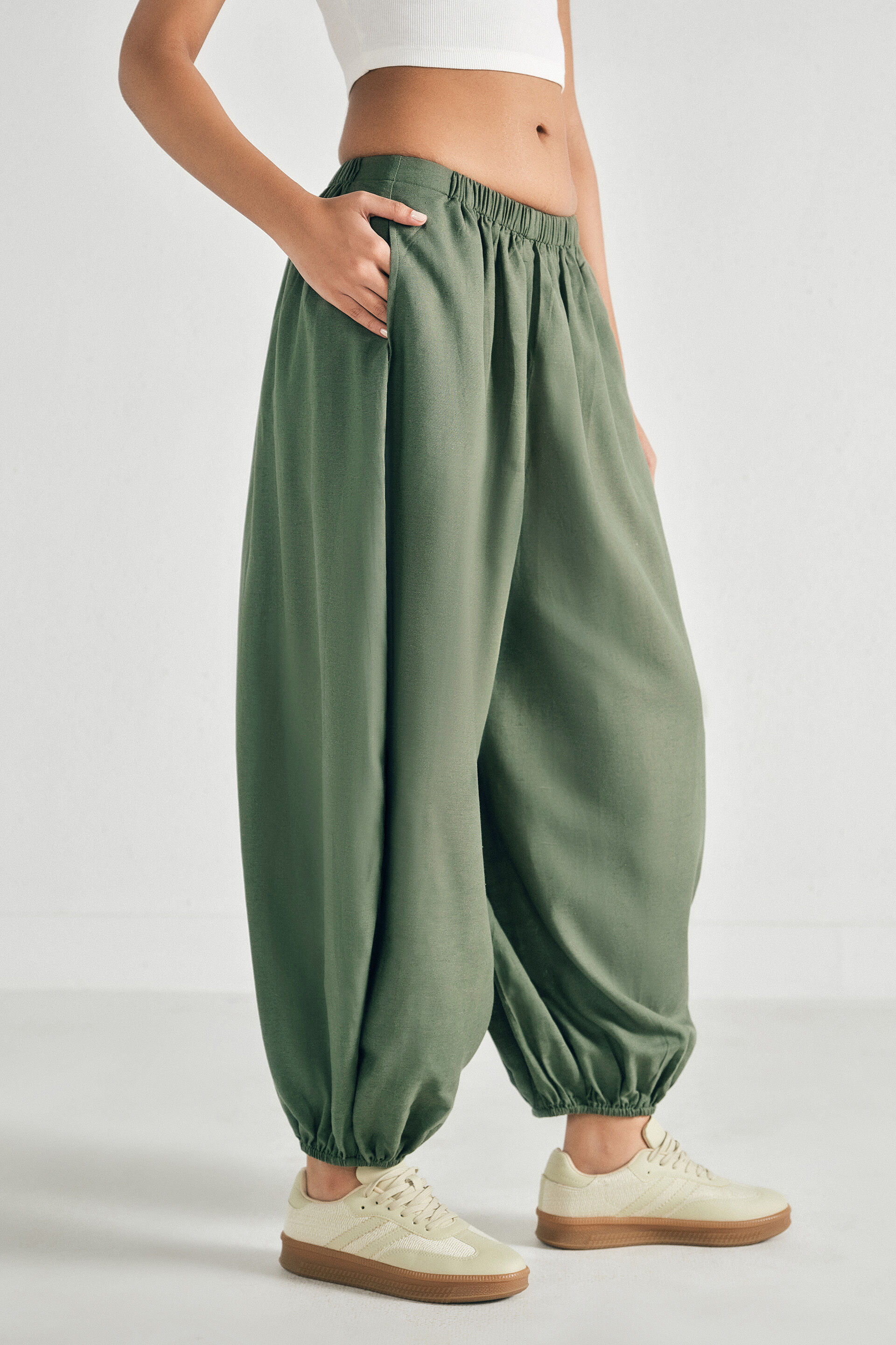 Moss Trail Balloon Pants, Green, image 3